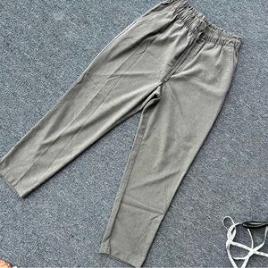Abercrombie and Fitch Paperbag Waist Straight Leg Trouser Pants Medium Grey